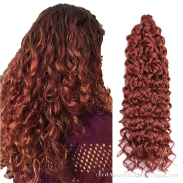 24''125g Cheap Deep Wave Twist Ocean Water Wave Blonde Hawaii Curl Synthetic Braiding Hair Extensions Crochet Hair Attachment